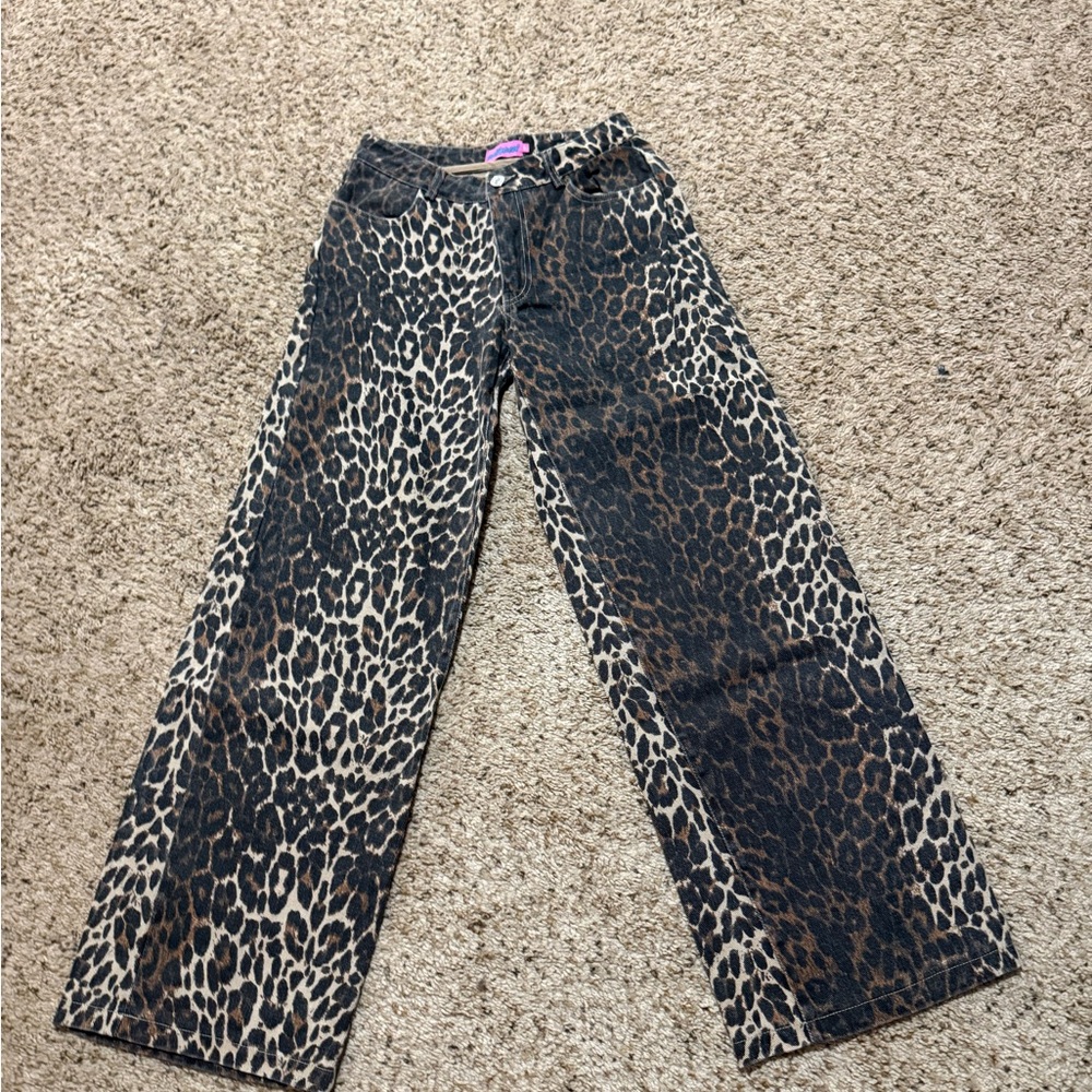 Edikted Animal Print Denim Pants